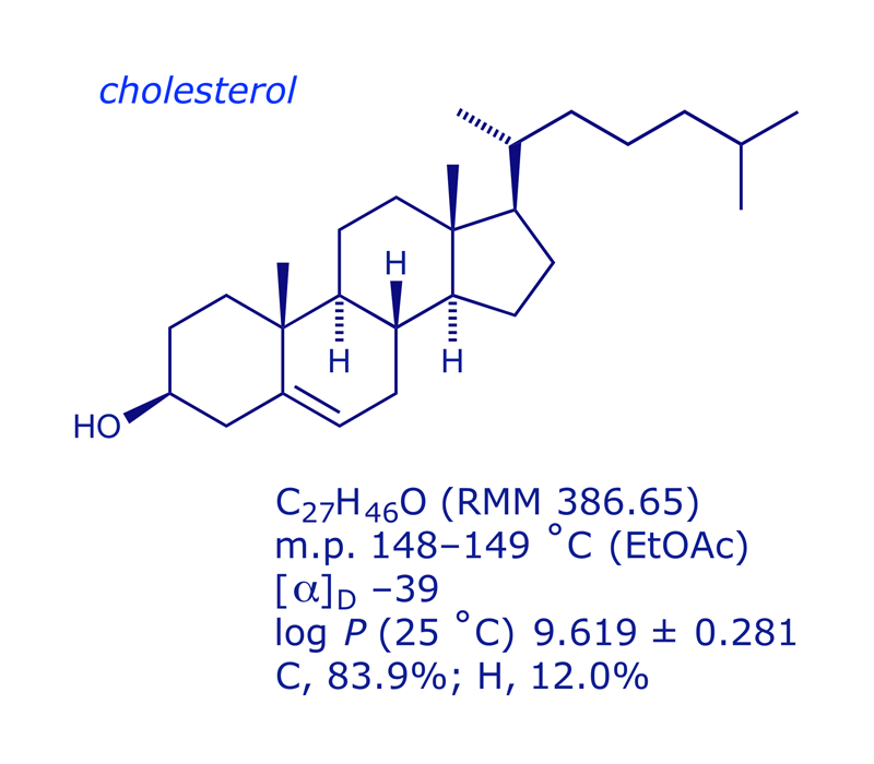 Molecular structure and metabolic role of cholesterol