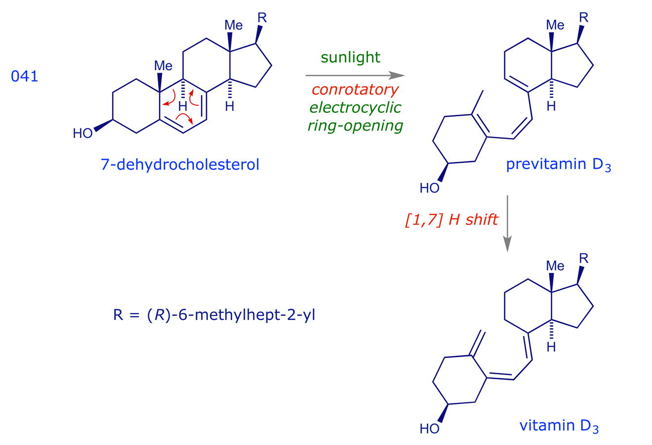 Photochemical electrocyclic ring-opening of 7-dehydrocholesterol leading to vitamin D<sub>3</sub>