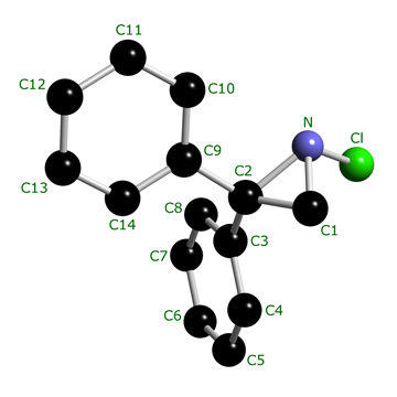 X-Ray structure of (<em>R</em>)-1-chloro-2,2-diphenylaziridine